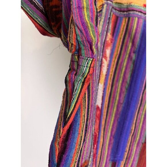 Chicos Silk Floral Jacket L Red Striped Beaded Artsy Boho Sequin Embroidery Chic - Picture 11 of 16